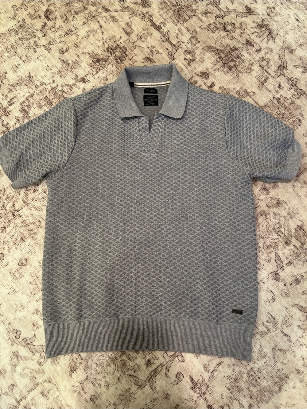 Buffalo David Bitton Light Blue Textured Knit Polo